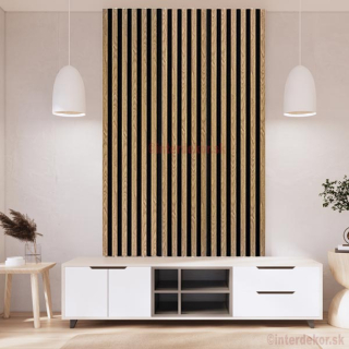 Lamelový obklad obdĺžnik dĺ. 2700mm Č / Svetlý dub